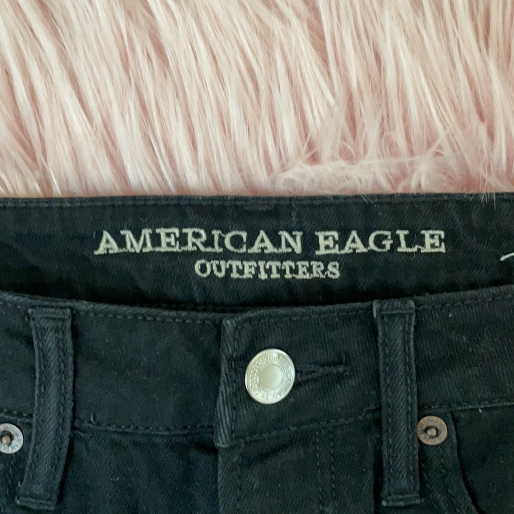 American Eagle black distressed denim skirt - Picture 2 of 5